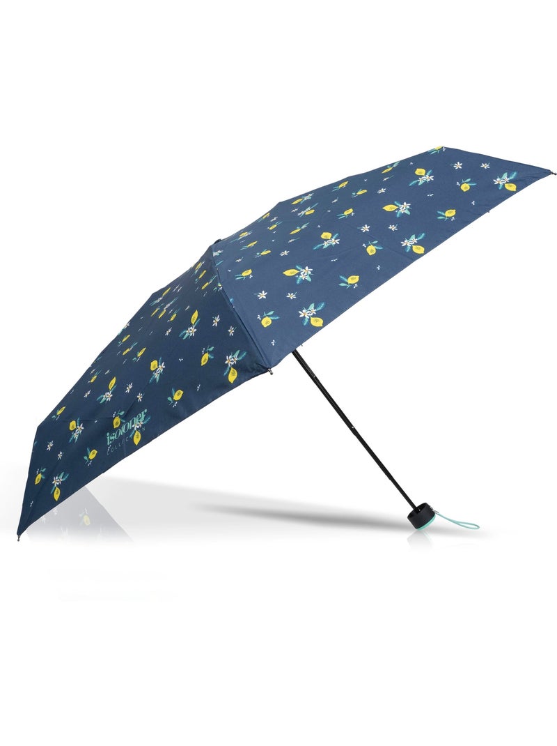 Parapluie compact 16,5cm, solide, déperlant, à ouverture manuelle femme isotoner Bleu Jaune - Kiabi