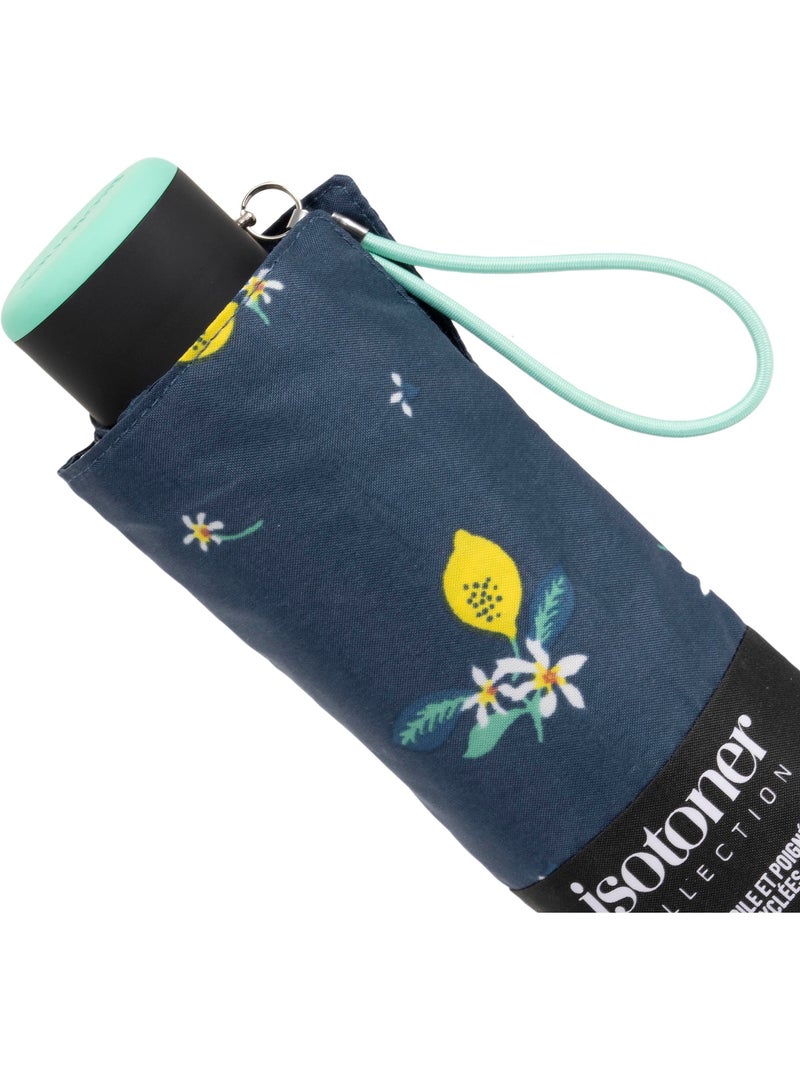 Parapluie compact 16,5cm, solide, déperlant, à ouverture manuelle femme isotoner Bleu Jaune - Kiabi