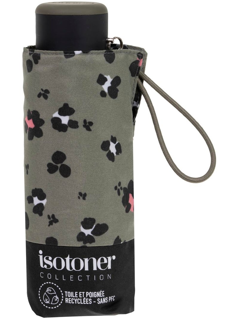 Parapluie compact 16,5cm, solide, déperlant, à ouverture manuelle femme isotoner Noir Kaki Blanc - Kiabi