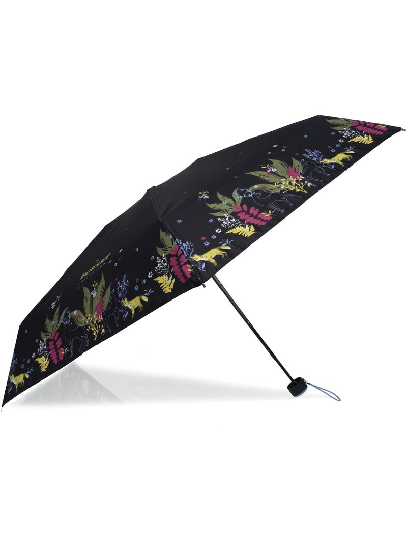 Parapluie compact 16,5cm, solide, déperlant, à ouverture manuelle femme isotoner Noir Marron Bleu - Kiabi