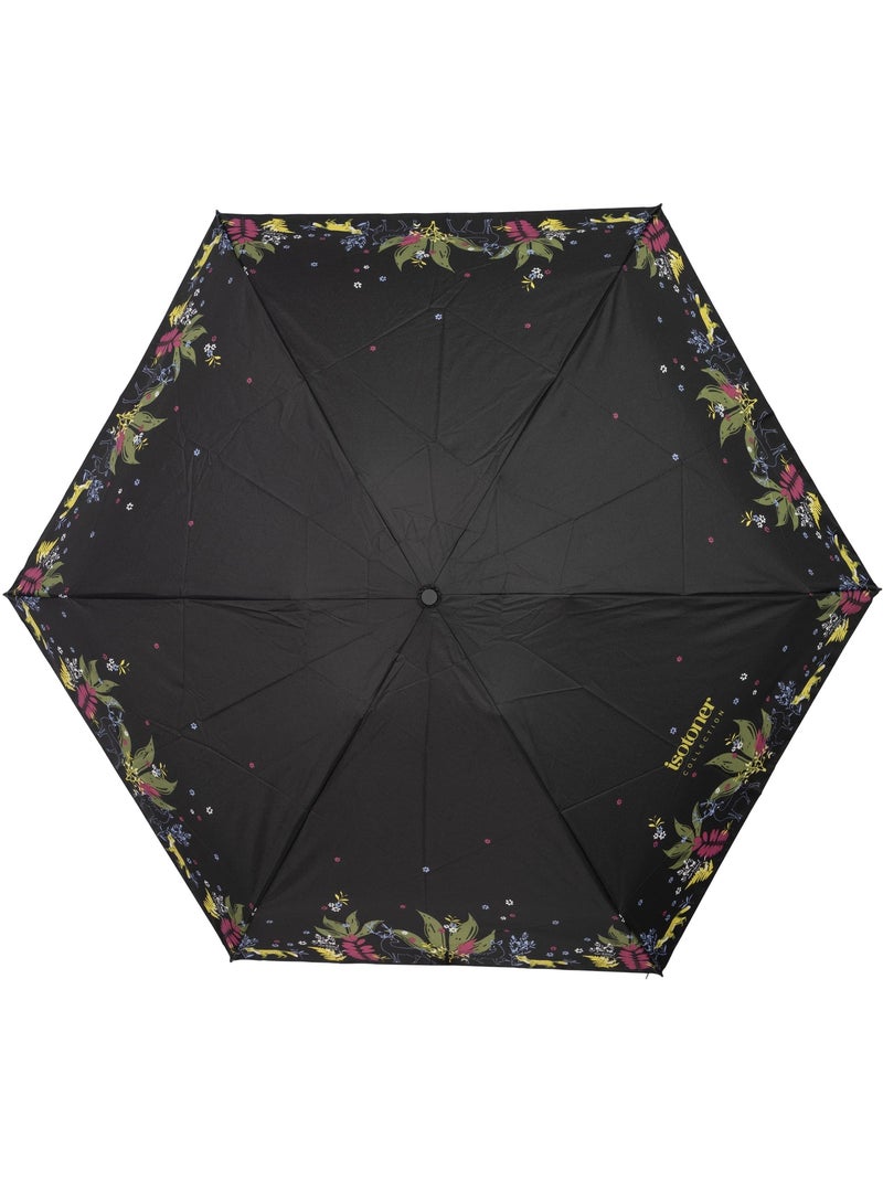 Parapluie compact 16,5cm, solide, déperlant, à ouverture manuelle femme isotoner Noir Marron Bleu - Kiabi