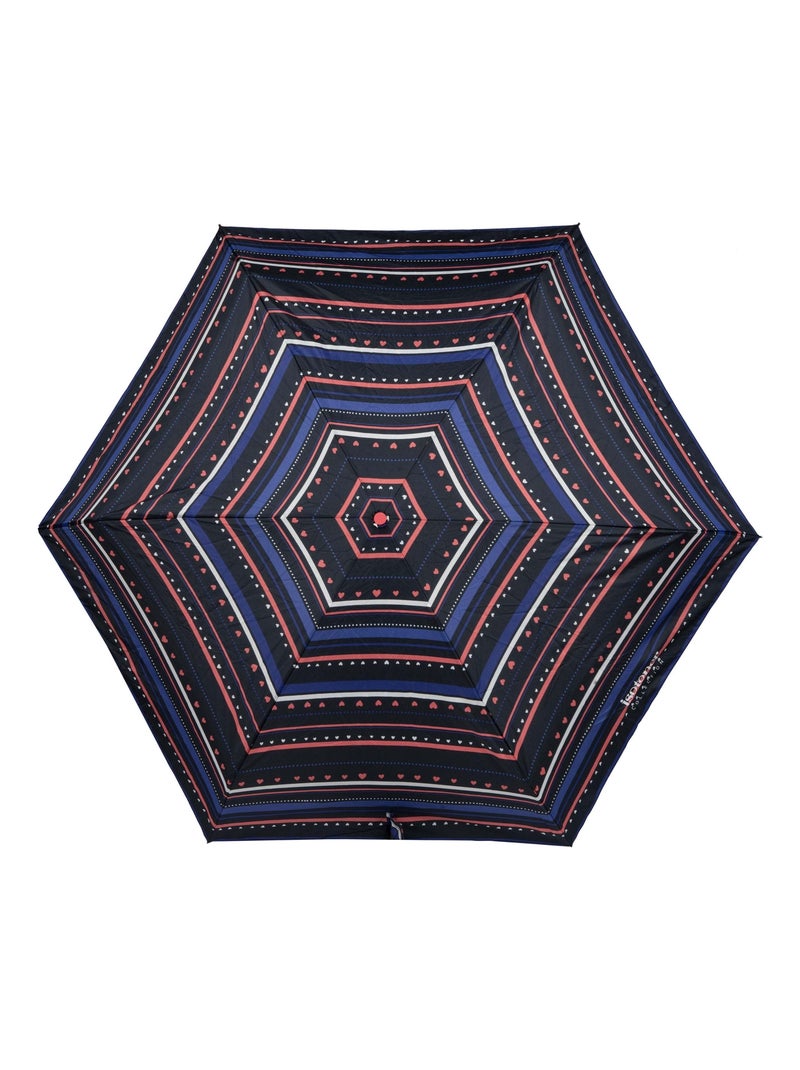 Parapluie compact 16,5cm, solide, déperlant, à ouverture manuelle femme isotoner Noir Rose Blanc - Kiabi