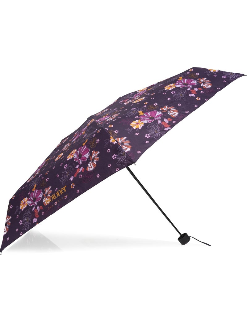 Parapluie compact 16,5cm, solide, déperlant, à ouverture manuelle femme isotoner Violet prune - Kiabi