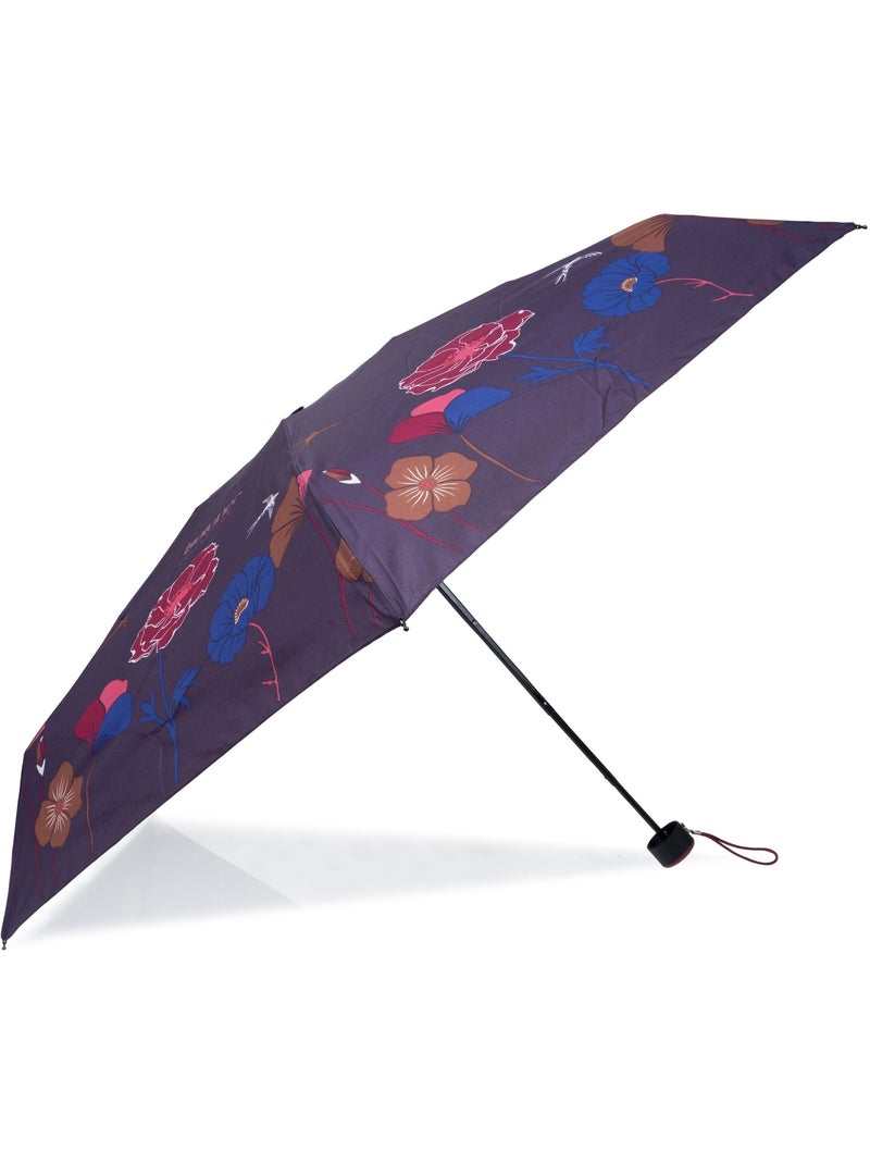 Parapluie compact 16,5cm, solide, déperlant, à ouverture manuelle femme isotoner Violet/Corail - Kiabi
