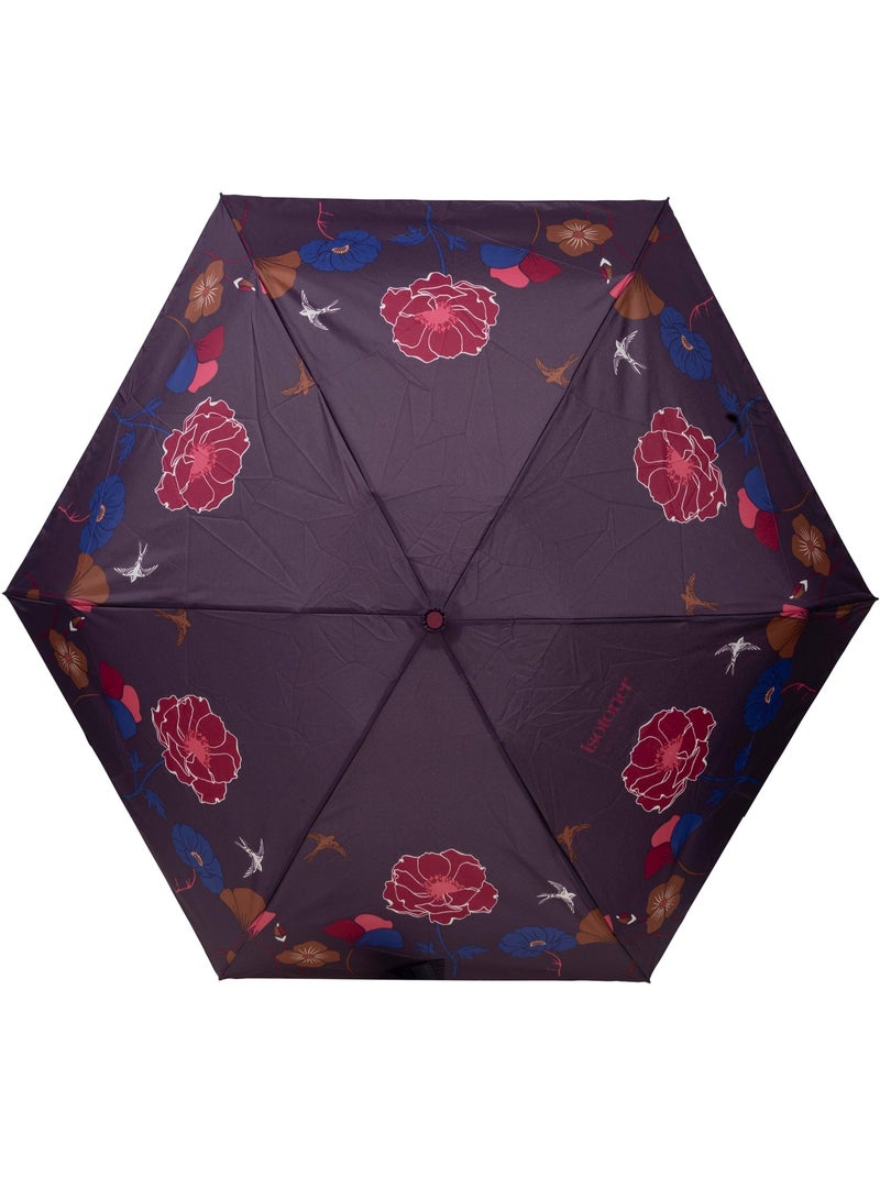 Parapluie compact 16,5cm, solide, déperlant, à ouverture manuelle femme isotoner Violet/Corail - Kiabi