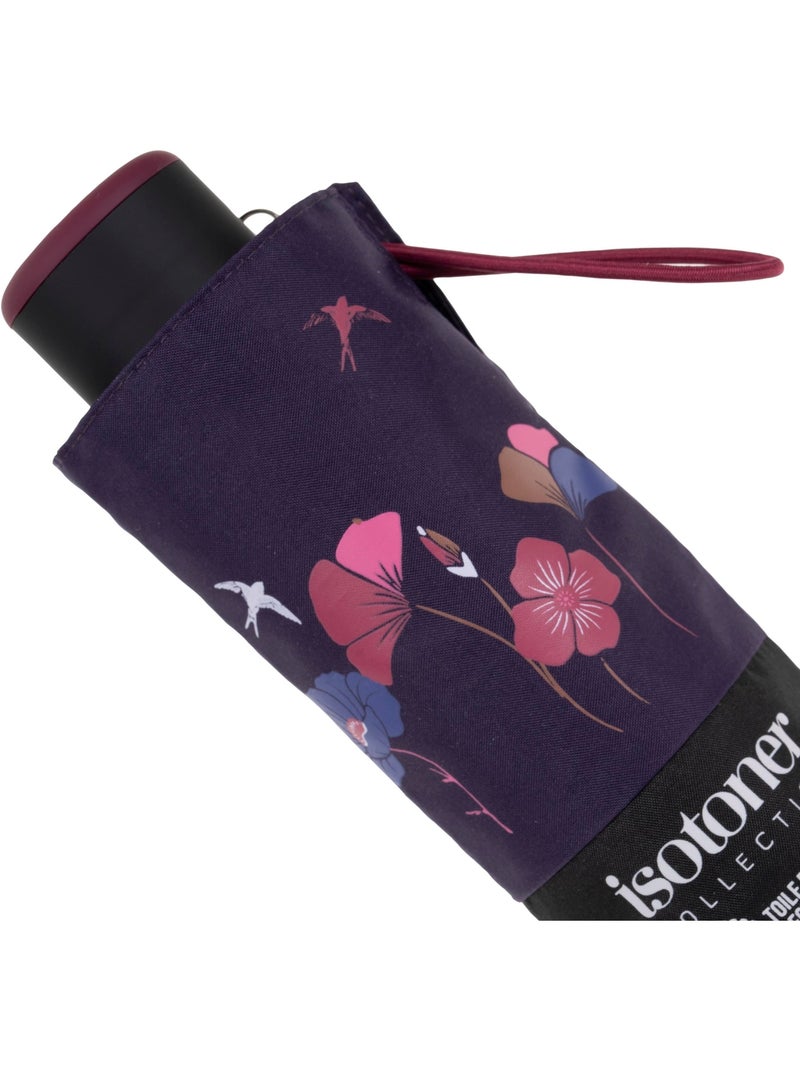 Parapluie compact 16,5cm, solide, déperlant, à ouverture manuelle femme isotoner Violet/Corail - Kiabi