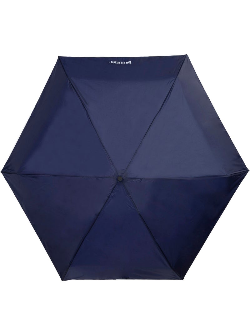 Parapluie compact 17,5 cm, solide, ouverture/fermeture manuelle mixte adulte isotoner Bleu marine - Kiabi