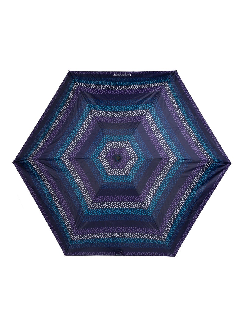 Parapluie compact 17,5 cm, solide, ouverture/fermeture manuelle mixte adulte isotoner Bleu Violet - Kiabi