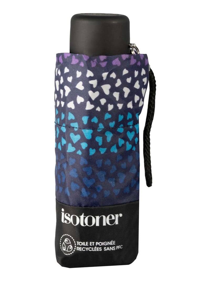 Parapluie compact 17,5 cm, solide, ouverture/fermeture manuelle mixte adulte isotoner Bleu Violet - Kiabi