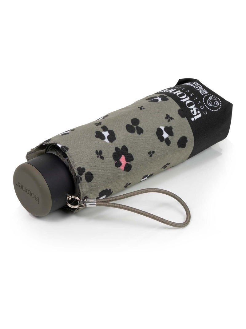 Parapluie compact, solide, ultra déperlant, à ouverture manuelle femme Isotoner Noir Kaki Blanc - Kiabi