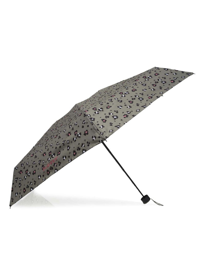 Parapluie compact, solide, ultra déperlant, à ouverture manuelle femme Isotoner Noir Kaki Blanc - Kiabi