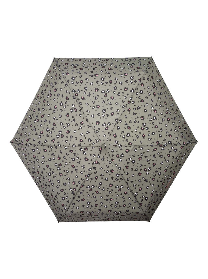 Parapluie compact, solide, ultra déperlant, à ouverture manuelle femme Isotoner Noir Kaki Blanc - Kiabi