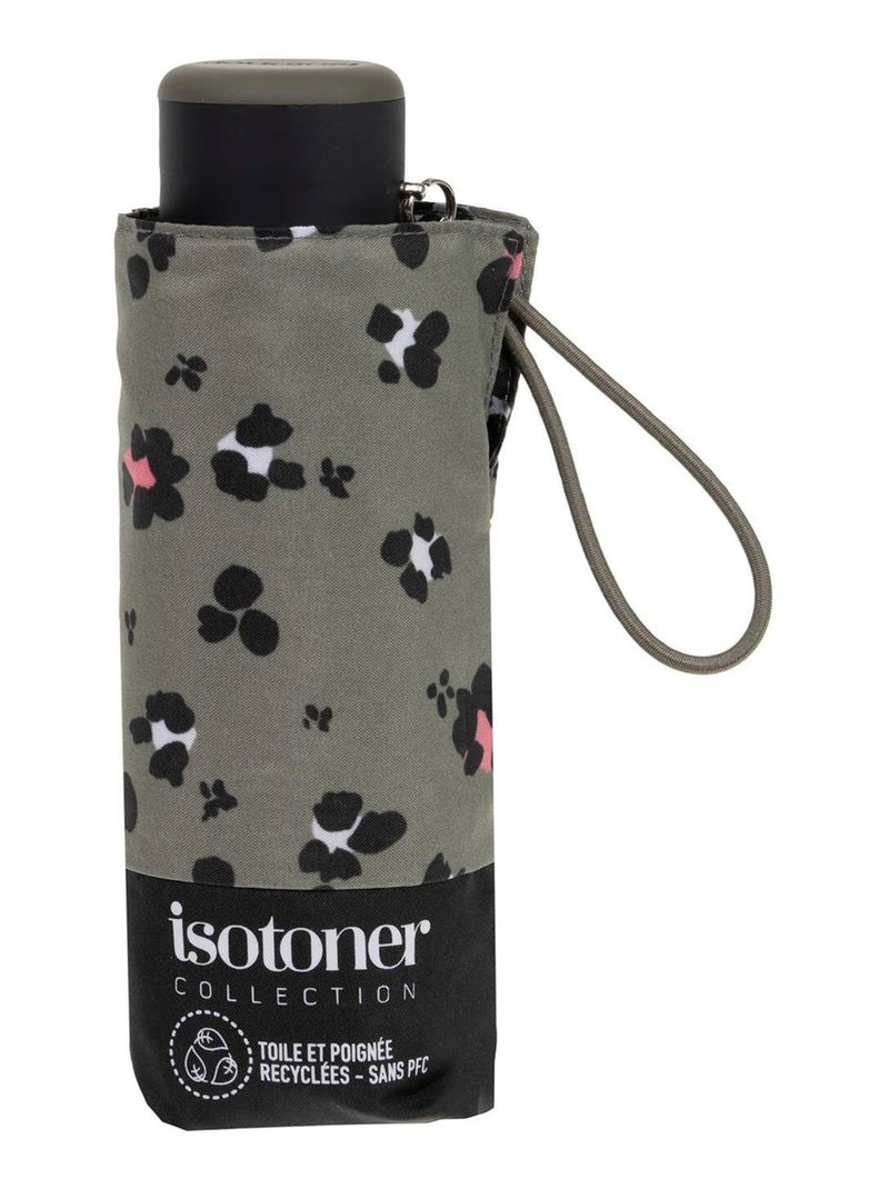 Parapluie compact, solide, ultra déperlant, à ouverture manuelle femme Isotoner Noir Kaki Blanc - Kiabi