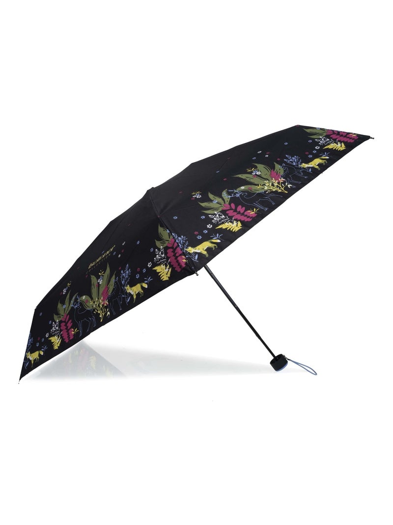 Parapluie compact, solide, ultra déperlant, à ouverture manuelle femme Isotoner Noir Marron Bleu - Kiabi