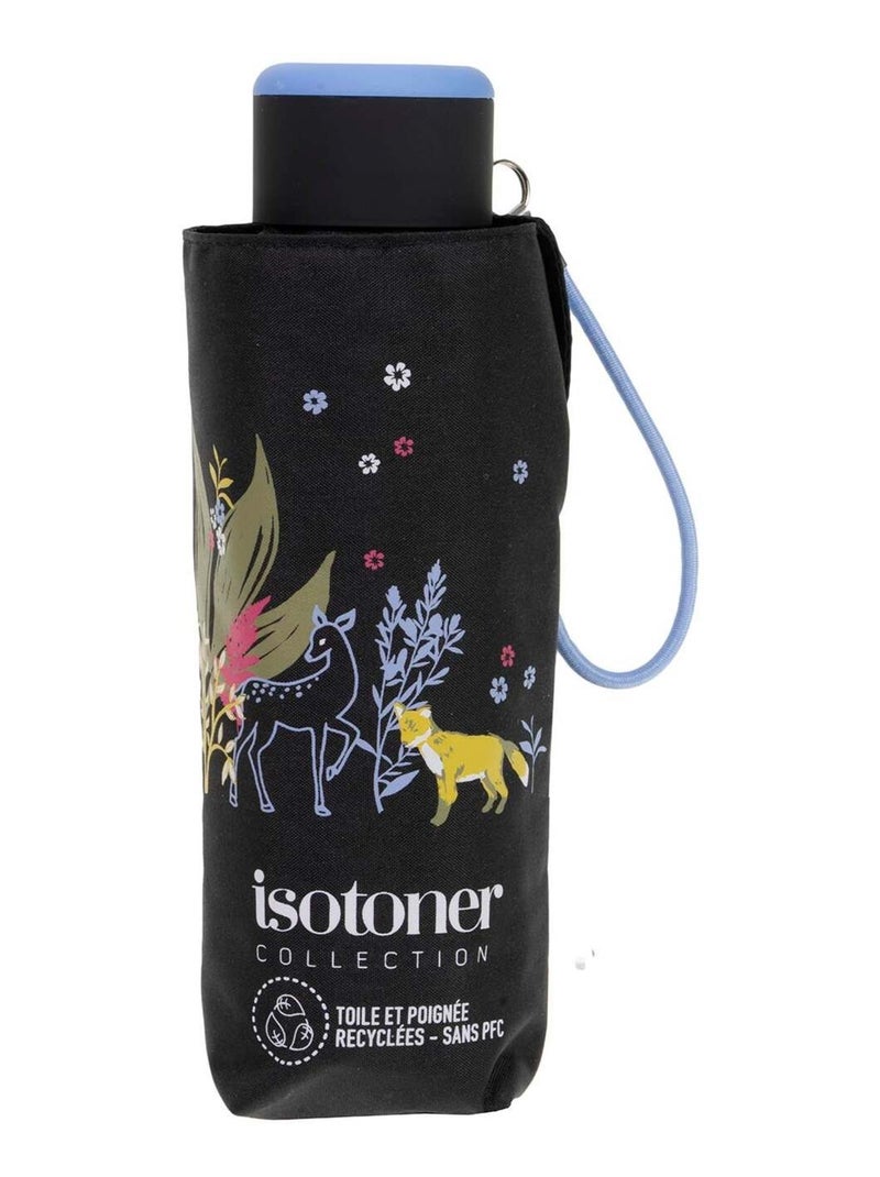 Parapluie compact, solide, ultra déperlant, à ouverture manuelle femme Isotoner Noir Marron Bleu - Kiabi