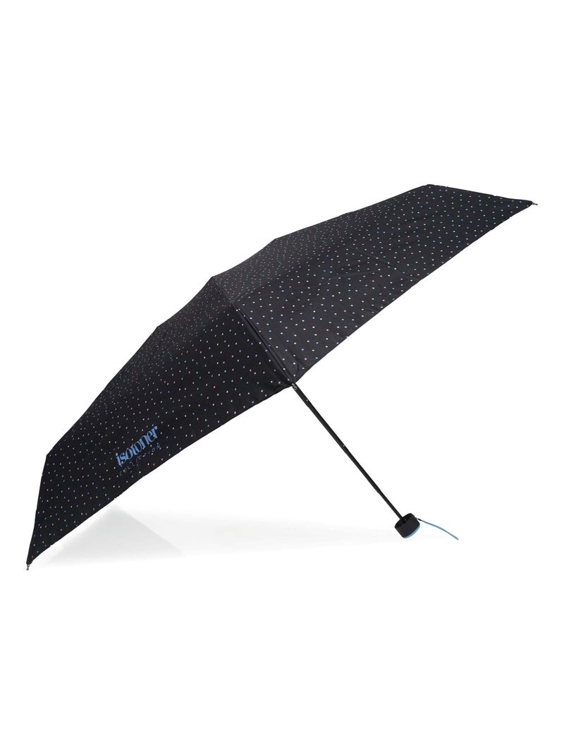 Parapluie compact, solide, ultra déperlant, à ouverture manuelle femme Isotoner Noir Rose Bleu - Kiabi