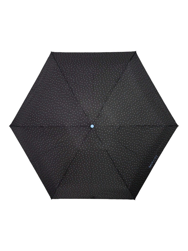 Parapluie compact, solide, ultra déperlant, à ouverture manuelle femme Isotoner Noir Rose Bleu - Kiabi