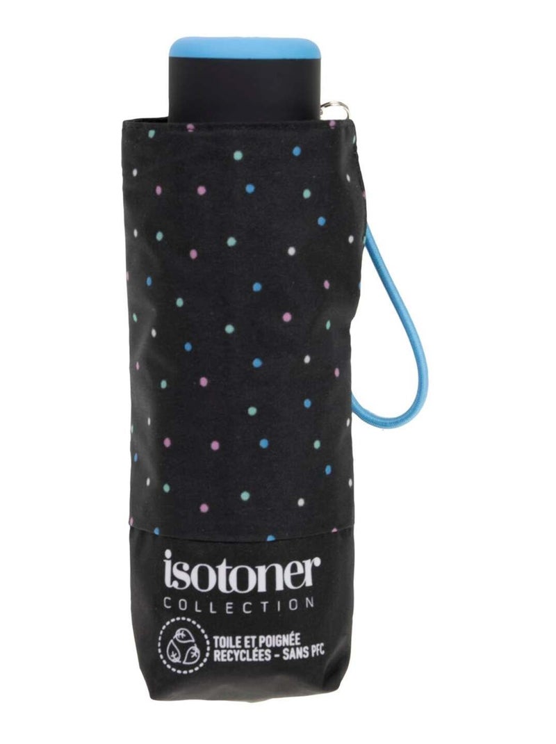 Parapluie compact, solide, ultra déperlant, à ouverture manuelle femme Isotoner Noir Rose Bleu - Kiabi