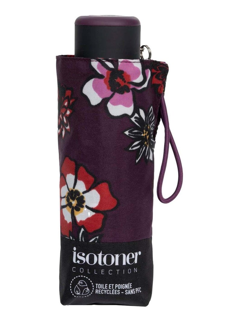 Parapluie compact, solide, ultra déperlant, à ouverture manuelle femme Isotoner Violet aubergine - Kiabi