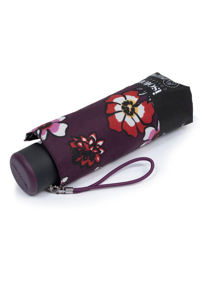 Parapluie compact, solide, ultra déperlant, à ouverture manuelle Violet aubergine - Kiabi
