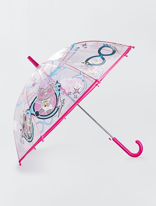 Parapluie en plastique transparent 'L.O.L. Surpris                             rose 
