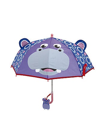 Parapluie en polyester -Fisher-Price hippopotame violet en 3D