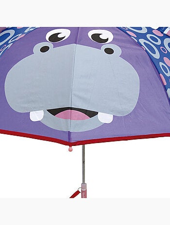 Parapluie en polyester -Fisher-Price hippopotame violet en 3D