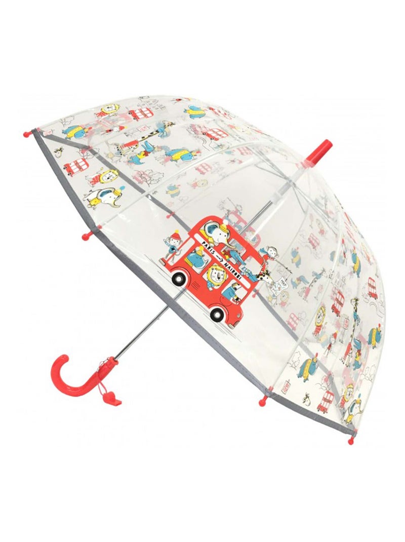 Parapluie enfant transparent, Animaux SMATI Rouge - Kiabi