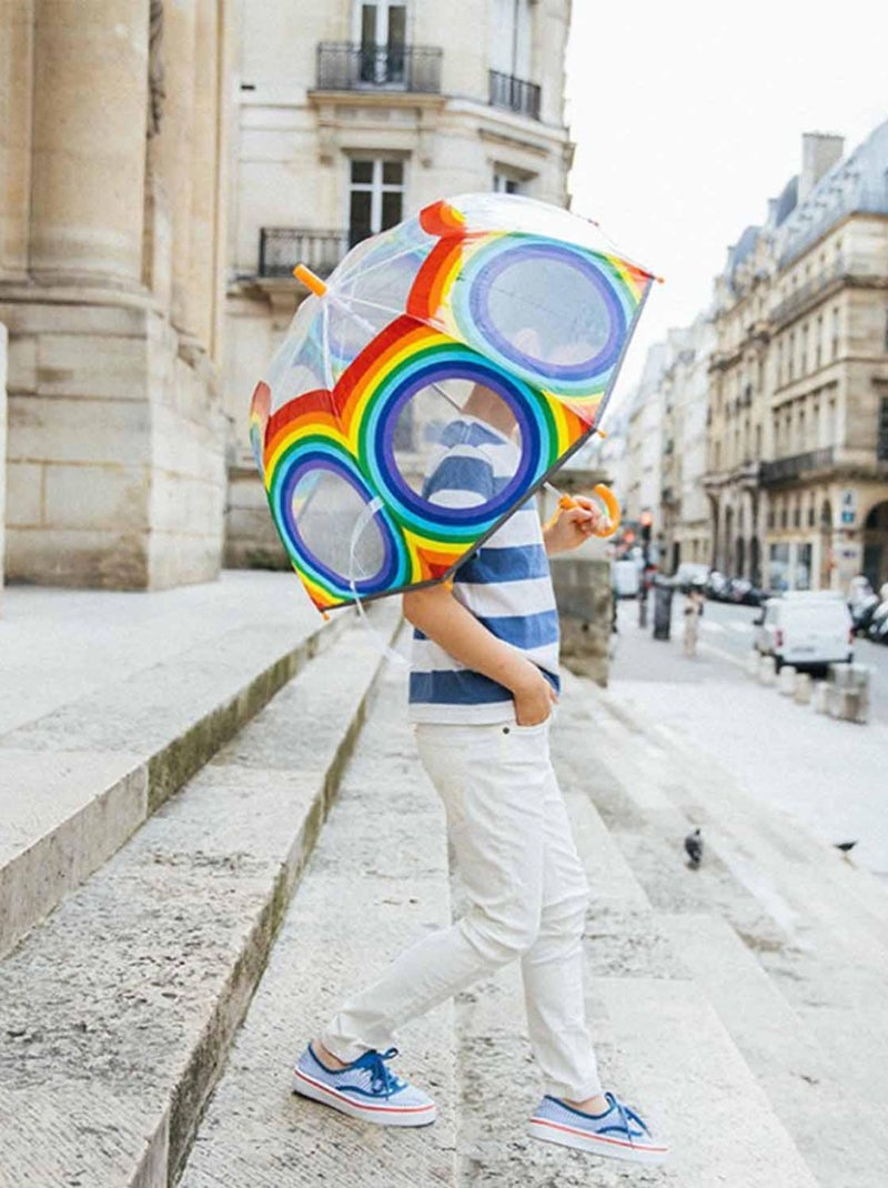 Parapluie enfant transparent, Arc en ciel SMATI Multicolore - Kiabi