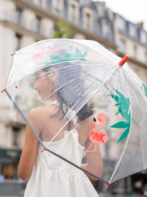 Parapluie enfant transparent, Flamant rose SMATI - Kiabi