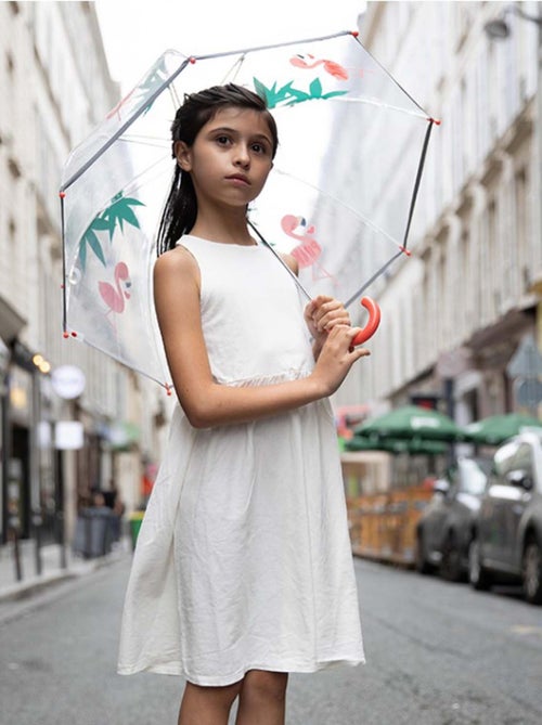 Parapluie enfant transparent, Flamant rose SMATI - Kiabi