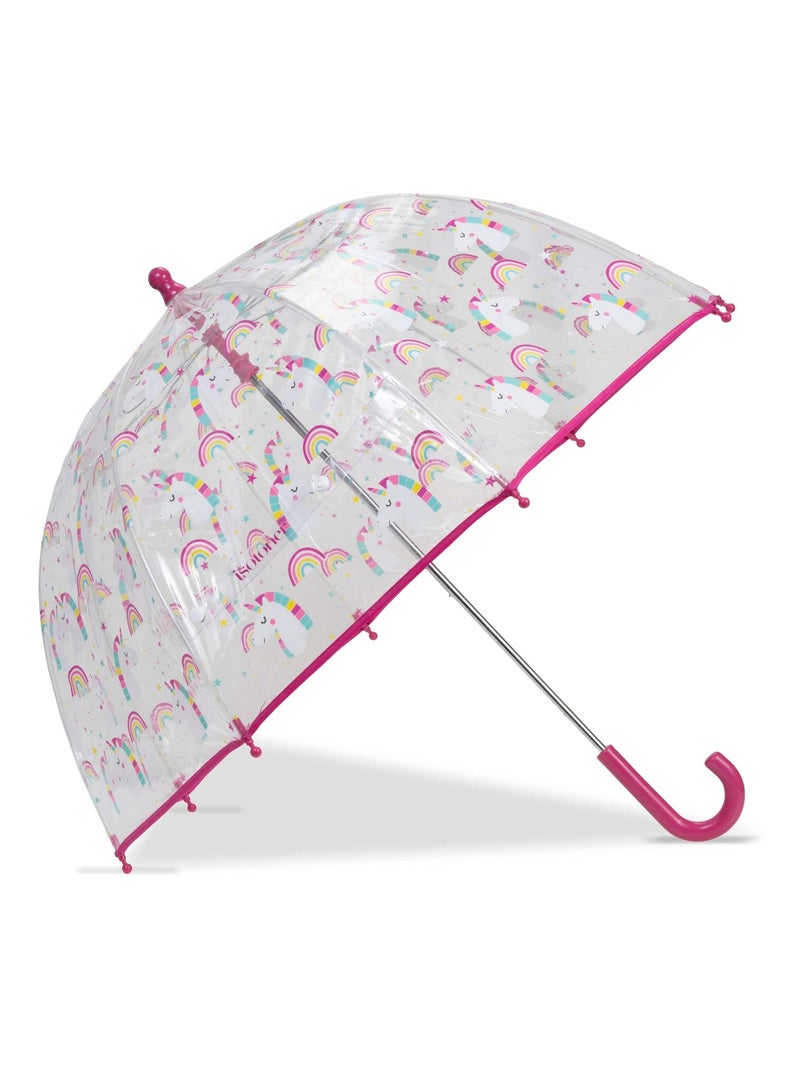 Parapluie enfant transparent pvc/licorne arc-en-ciel Isotoner Bleu Rose - Kiabi