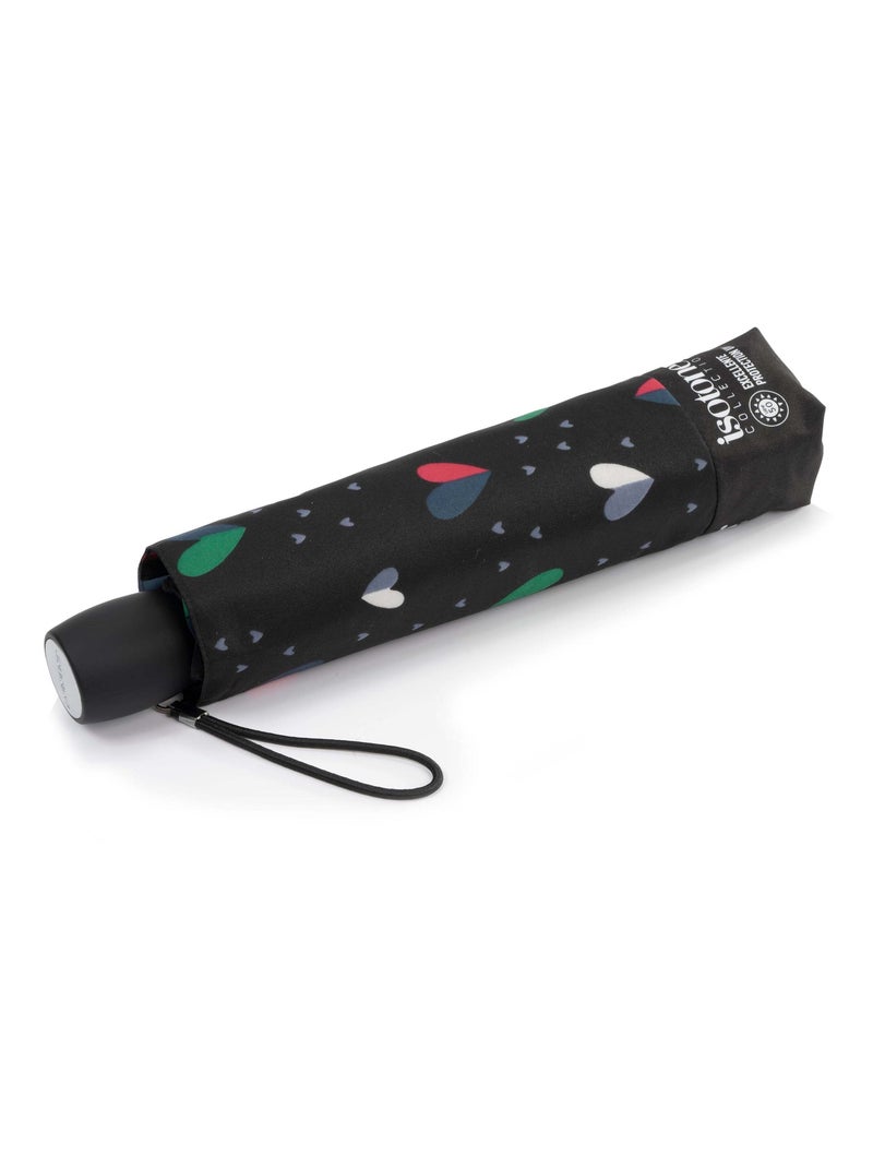 Parapluie ombrelle slim cœur upf50+ Isotoner Blanc / Noir / Vert - Kiabi
