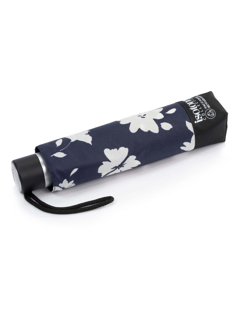 Parapluie petit prix fleurs marine Isotoner Blanc Bleu marine - Kiabi