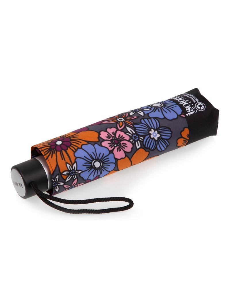 Parapluie petit prix fleurs seventies Isotoner Orange corail - Kiabi