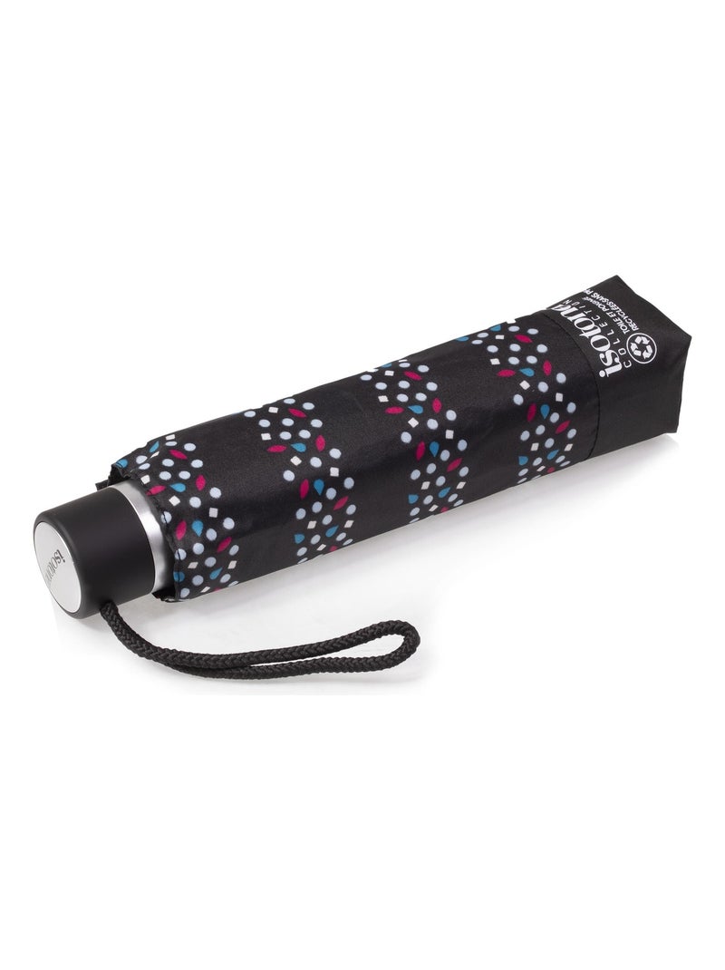 Parapluie poignée crook, solide, ultra déperlant, à ouverture automatique femme Isotoner Noir Blanc Bleu - Kiabi