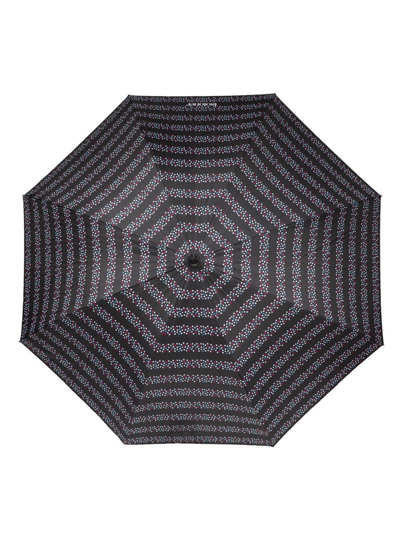 Parapluie poignée crook, solide, ultra déperlant, à ouverture automatique femme Isotoner Noir Blanc Bleu - Kiabi