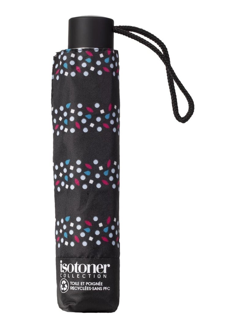 Parapluie poignée crook, solide, ultra déperlant, à ouverture automatique femme Isotoner Noir Blanc Bleu - Kiabi