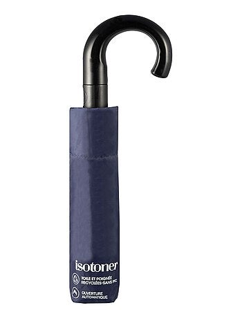 Parapluie poignée crook, solide, ultra déperlant, à ouverture automatique mixte adulte Isotoner
