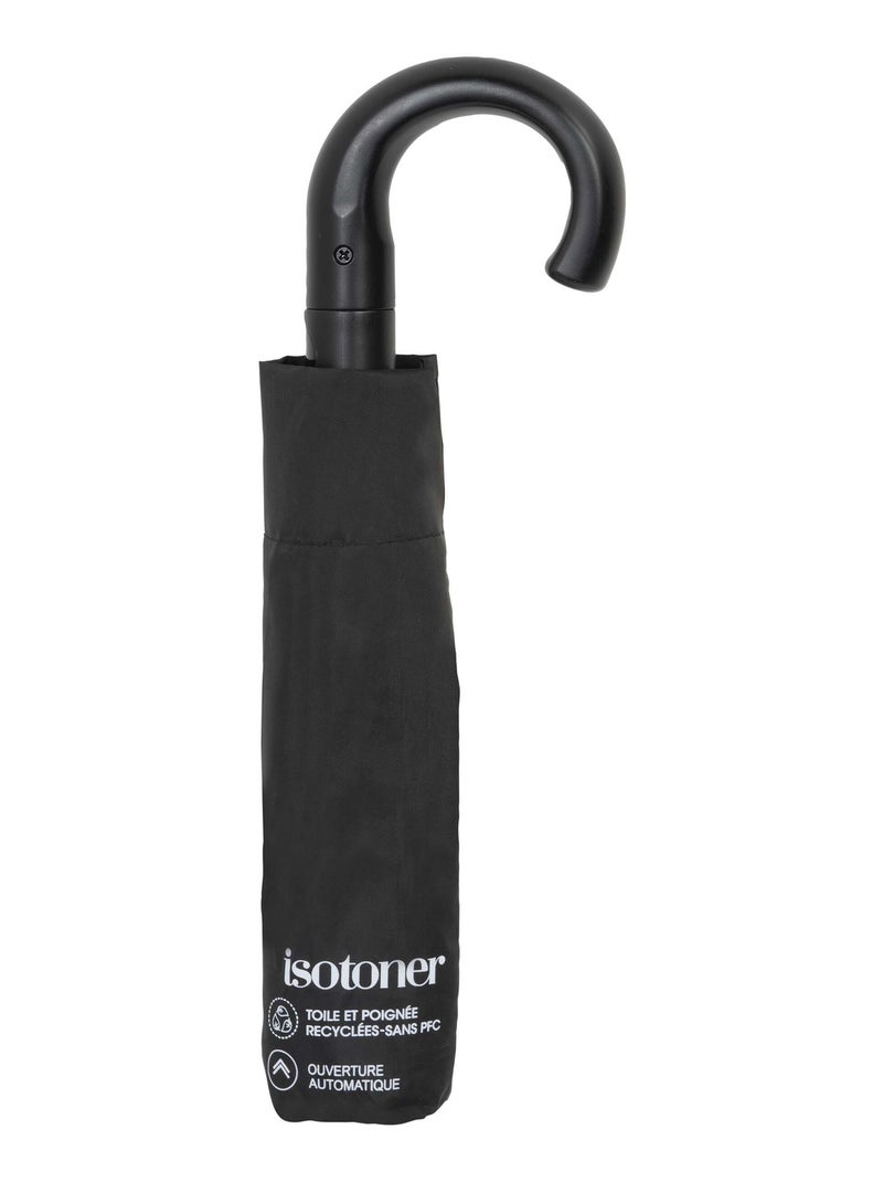 Parapluie poignée crook, solide, ultra déperlant, à ouverture automatique mixte adulte Isotoner Noir - Kiabi