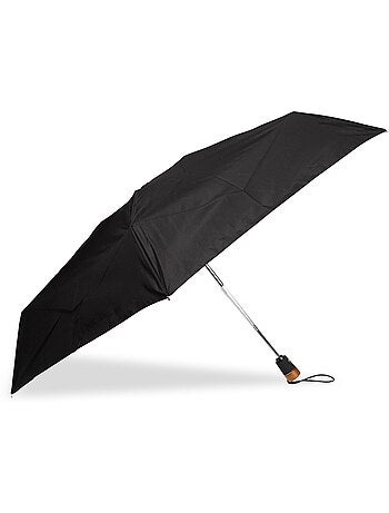 Parapluie poignée travaillée en bois chic xtra solide et déperlant homme isotoner