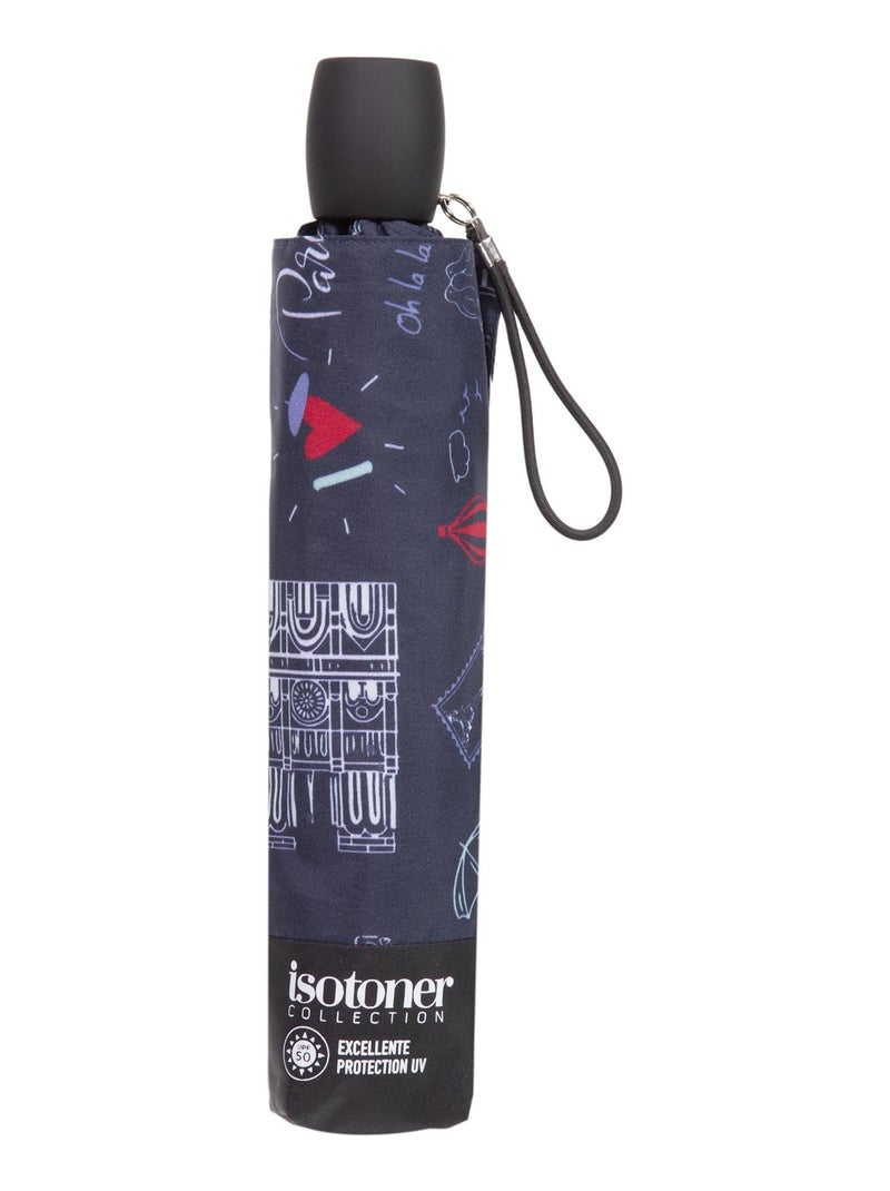 Parapluie protection soleil antiuv upf50+, petit prix, solide et déperlant femme isotoner Bleu Rouge - Kiabi