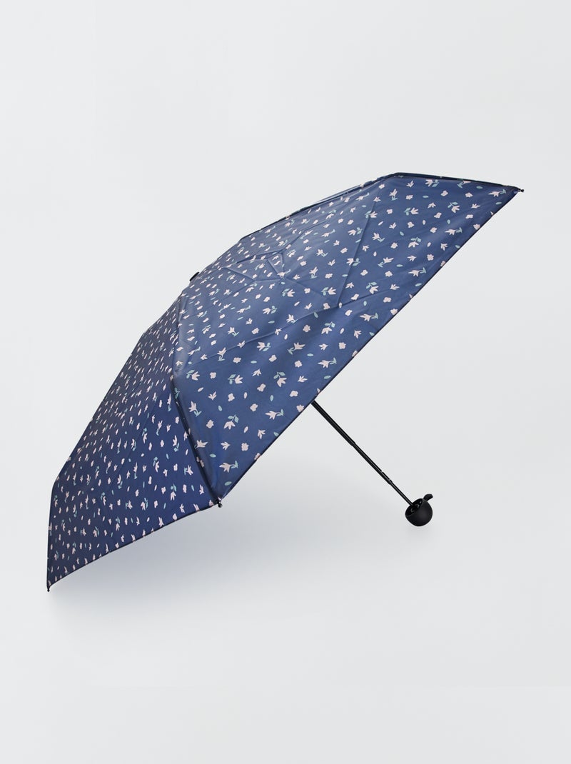 Parapluie rétractable avec housse Bleu - Kiabi