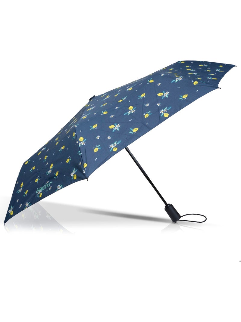 Parapluie solide, déperlant, à ouverture/ fermeture automatique femme isotoner Bleu Jaune - Kiabi
