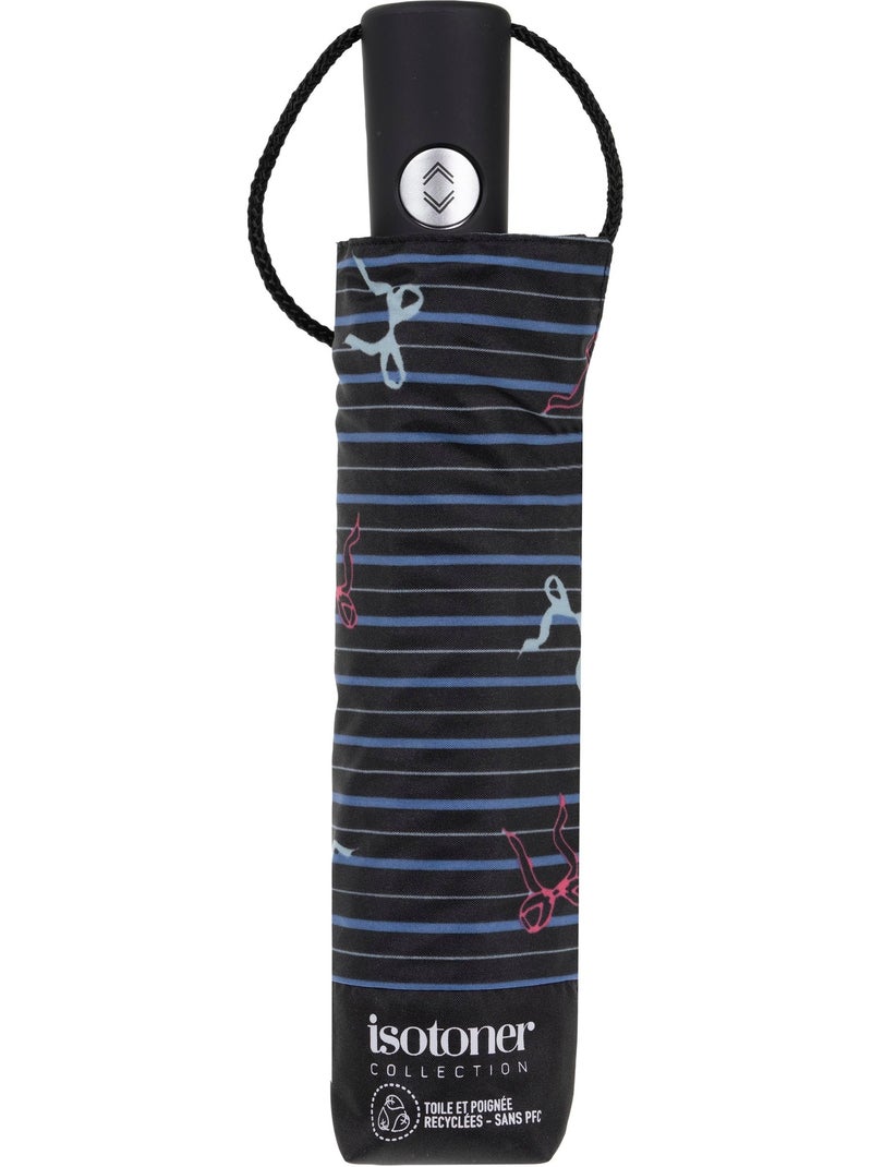 Parapluie solide, déperlant, à ouverture/ fermeture automatique femme isotoner Noir Bleu ciel - Kiabi