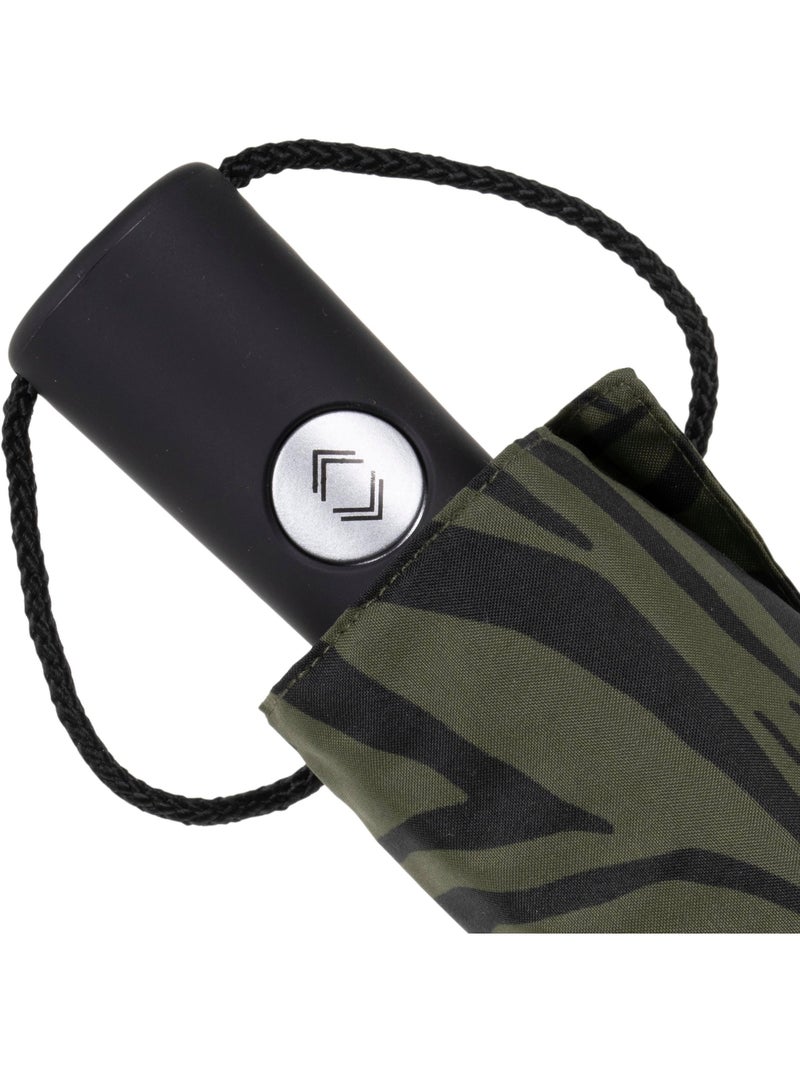 Parapluie solide, déperlant, à ouverture/ fermeture automatique femme isotoner Noir Kaki - Kiabi