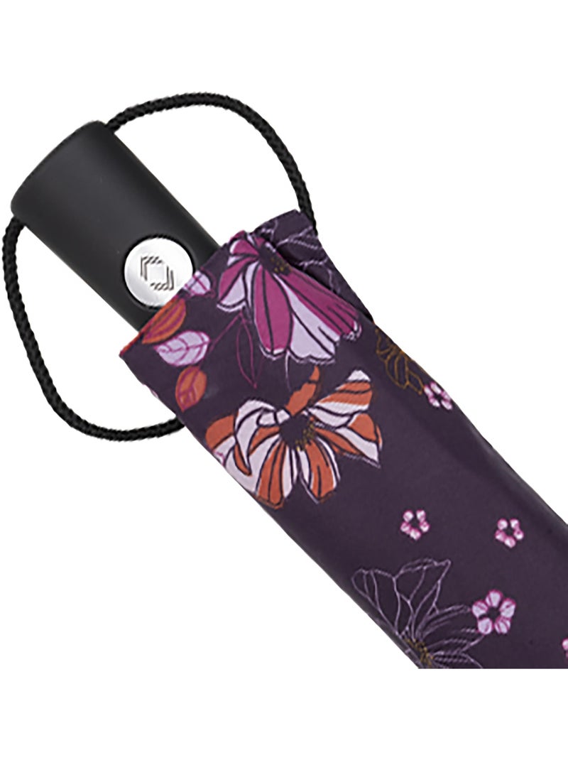 Parapluie solide, déperlant, à ouverture/ fermeture automatique femme isotoner Violet/Corail - Kiabi