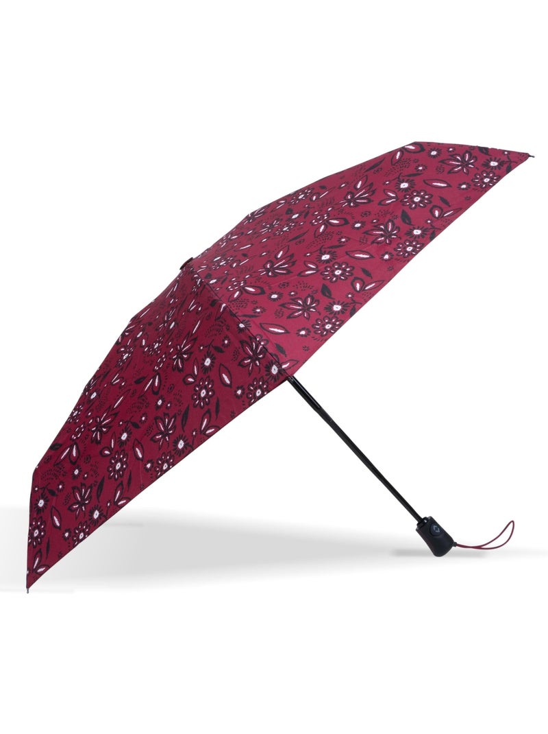 Parapluie solide, déperlant, large couverture 98 cm, mini 21cm et automatique femme isotoner Blanc Bordeaux - Kiabi