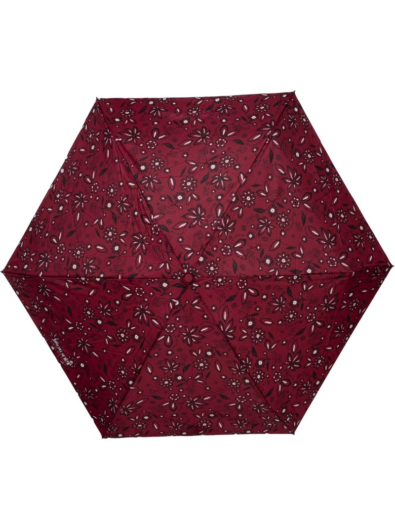 Parapluie solide, déperlant, large couverture 98 cm, mini 21cm et automatique femme isotoner Blanc Bordeaux - Kiabi