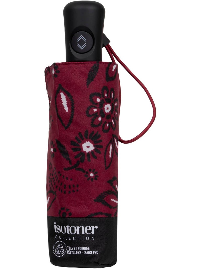 Parapluie solide, déperlant, large couverture 98 cm, mini 21cm et automatique femme isotoner Blanc Bordeaux - Kiabi